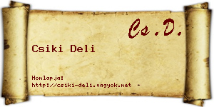 Csiki Deli névjegykártya